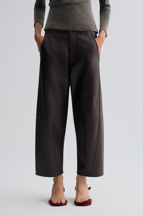 Front Row Shop Leather Balloon Pants Chocolate Reviews