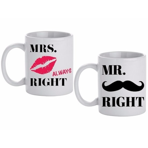 Fun en Feest Koffie Mokken set Mr & Mrs Right Review