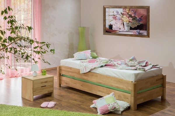 G&auml;stebett Stapelbett 2er Set - MOBY -90x200 Buche massiv inkl.Rollrost Bewertungen