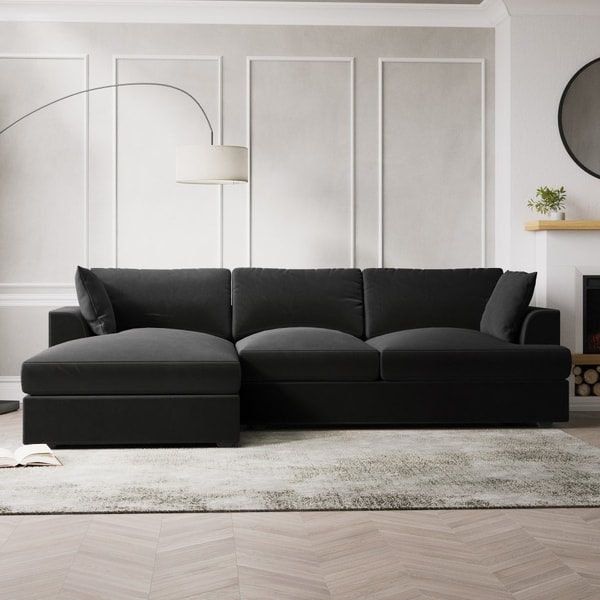 Furniture123 Dark Grey Velvet Left Hand Corner Sofa Review