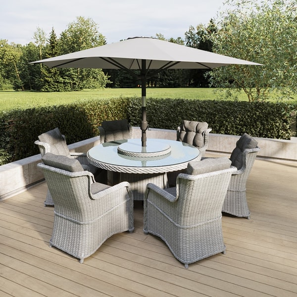 Furniture123 Grey Rattan Round Garden Dining Set Review