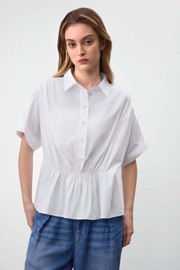G2000 Half Placket Gathering Blouse Reviews