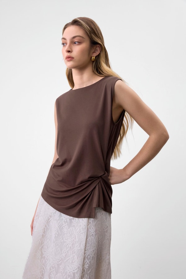 G2000 Round Neck Side Knotted Tank Top Reviews