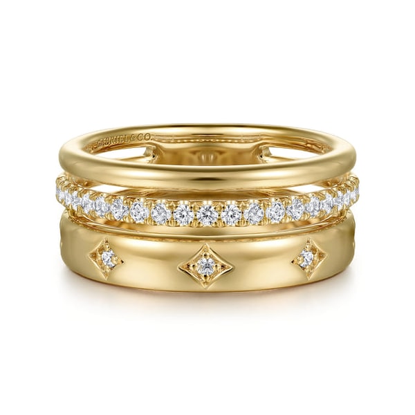 Gabriel & Co. 14K Yellow Gold Diamond Easy Stackable Ring Review