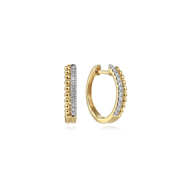 Gabriel & Co. 14K Yellow Gold Diamond Huggie Earrings 10mm Review