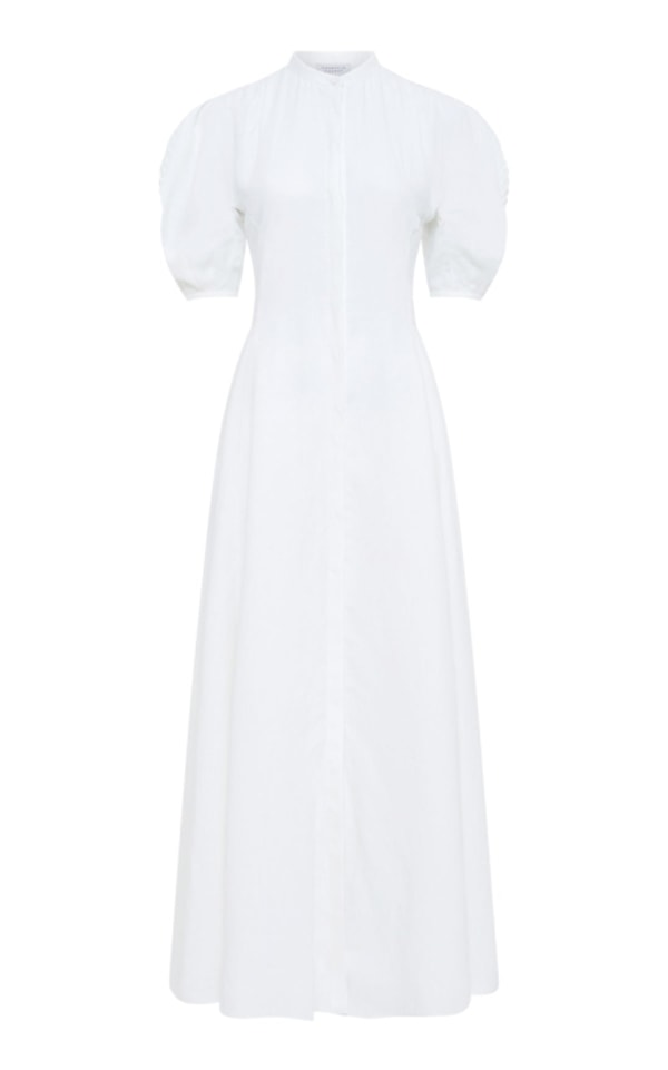 Gabriela Hearst Arabella Shirtdress in White Aloe Linen Reviews