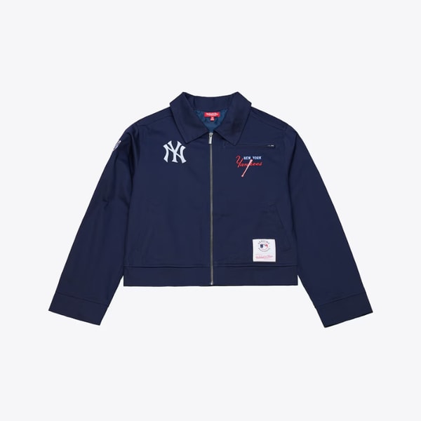 Mitchell & Ness Women's Navy New York Yankees Script Mechanic Cropped Full-Zip Jacket Review