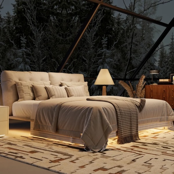 Povision LumiFlex Floating Upholstered Bed Frame Review