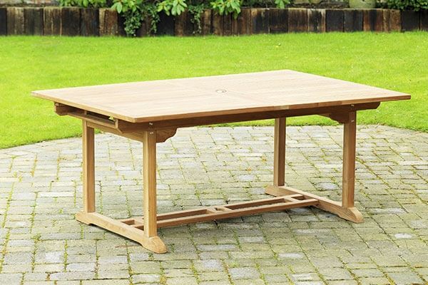 Garden Benches Sandringham Rectangle Teak Extending Outdoor Patio Table Review