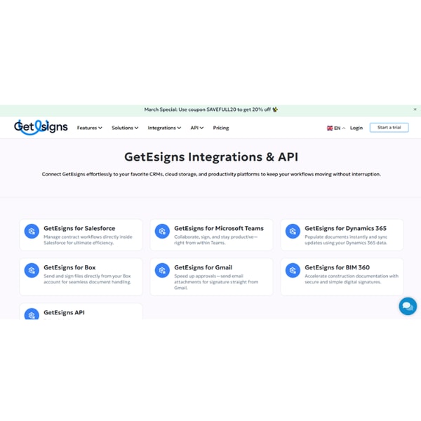 GetEsigns Integrations and API Features
