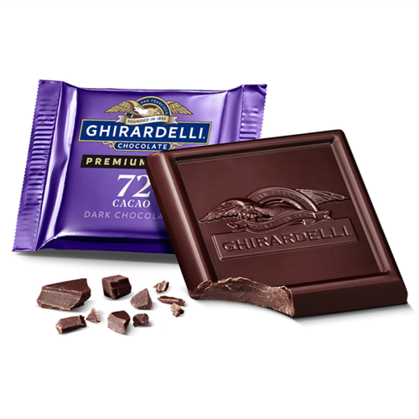 Ghirardelli Premium Dark 72% Cacao Dark Chocolate SQUARES Case Pack (540 ct) Reviews