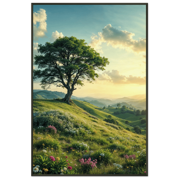 Giftomory Lone Tree Vista Serene Landscape Framed Poster Review