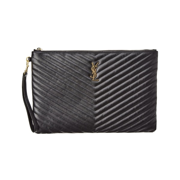 Gilt Saint Laurent Monogram Matelasse Document Holder Review