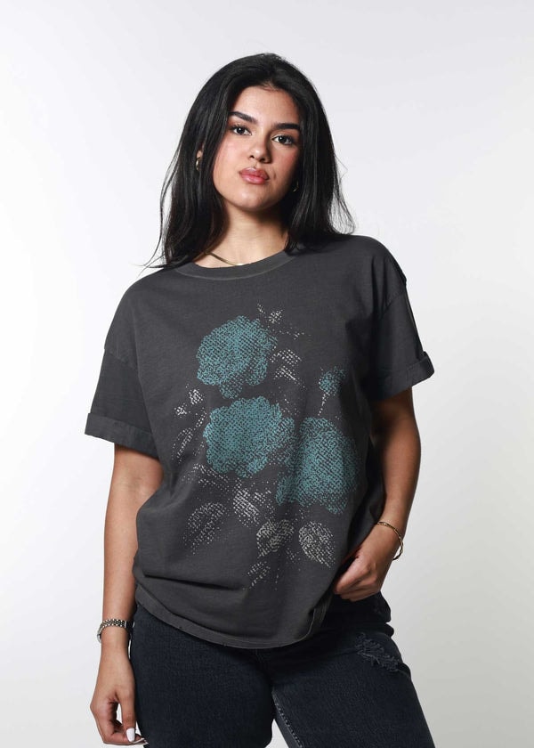 Girl Dangerous Blue Floral Black Boyfriend Tee Review