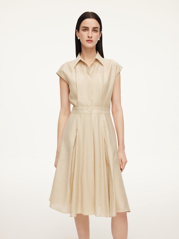 GOELIA Tencel Linen Midi Dress Review