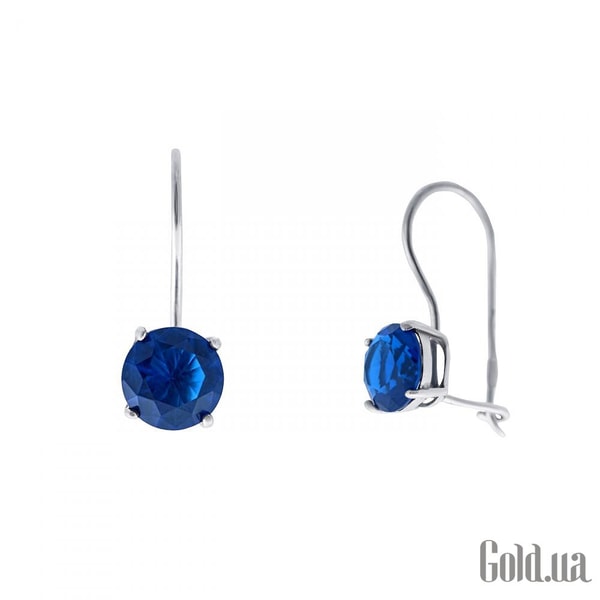 Gold Серебряные серьги с куб. циркониями уласан