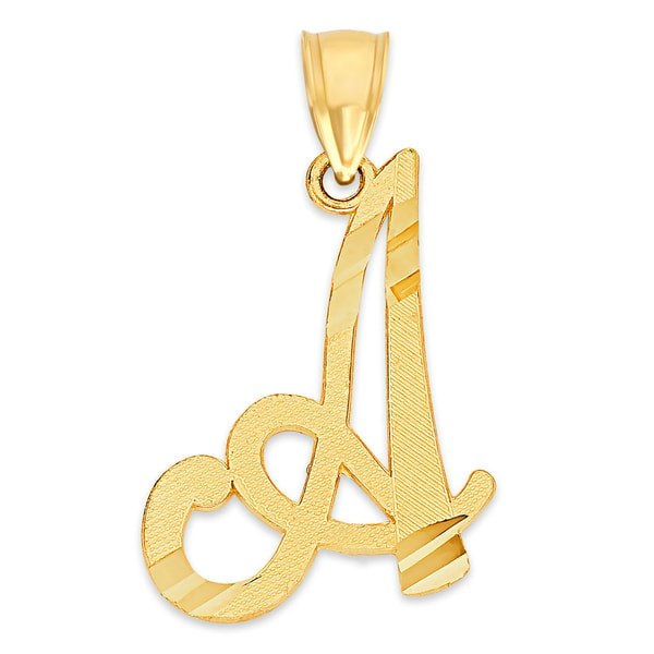 Golden Fire Jewelry Solid Gold Cursive Initial Pendant Reviews