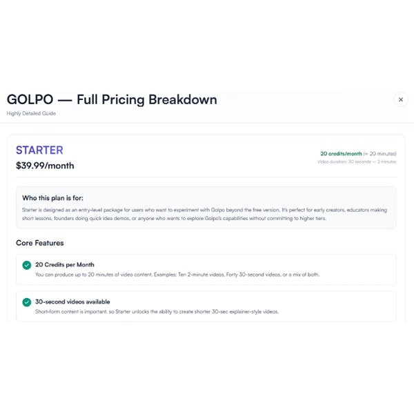 Golpo AI Subscription Model