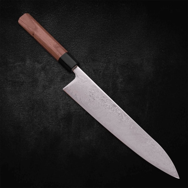 Kasumi Japan Gyuto SLD Wave Nickel Damascus Walnut Handle Reviews