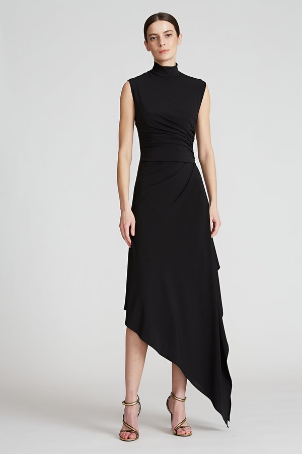 Halston Layla Jersey Side Drape Dress Review