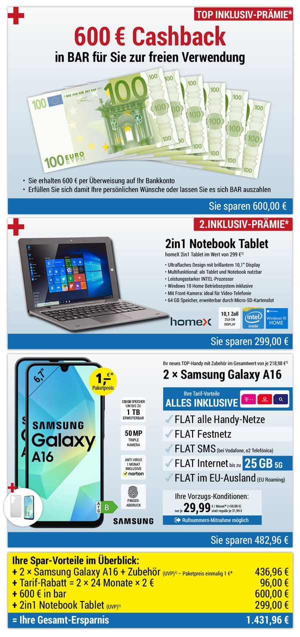 Handyservice Samsung Galaxy A16 Bundle Bewertung