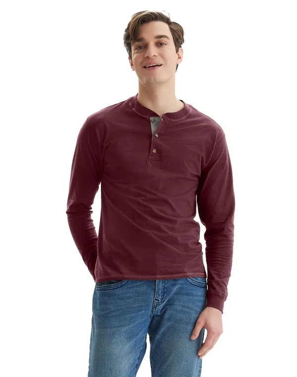 Hanes Beefy-T Men's Long Sleeve Henley Reviews