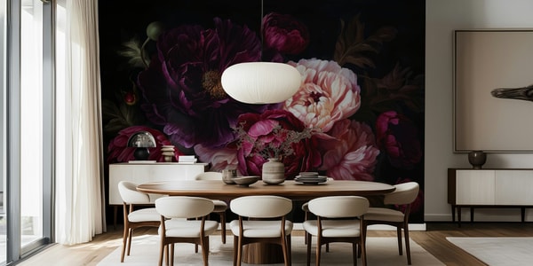 HappyWall Moody Opulent Baroque Night Flowers Garden Wallpaper Review