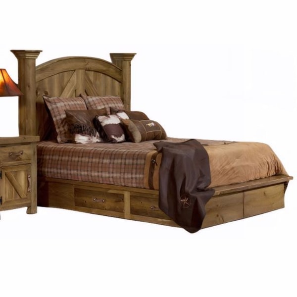 Log Furniture Place Heartland Weathered Wood Platform Bed Review