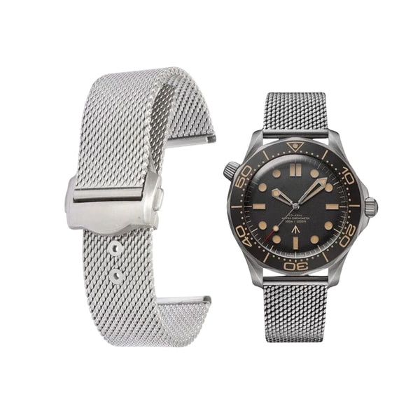 HELVETUS Omega Seamaster James Bond 007 Mesh Strap In Stainless Steel Silver Review