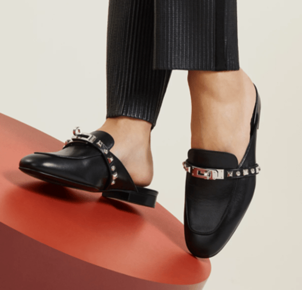 HEWI Hermes Black Leather Oz Flat Mules Review