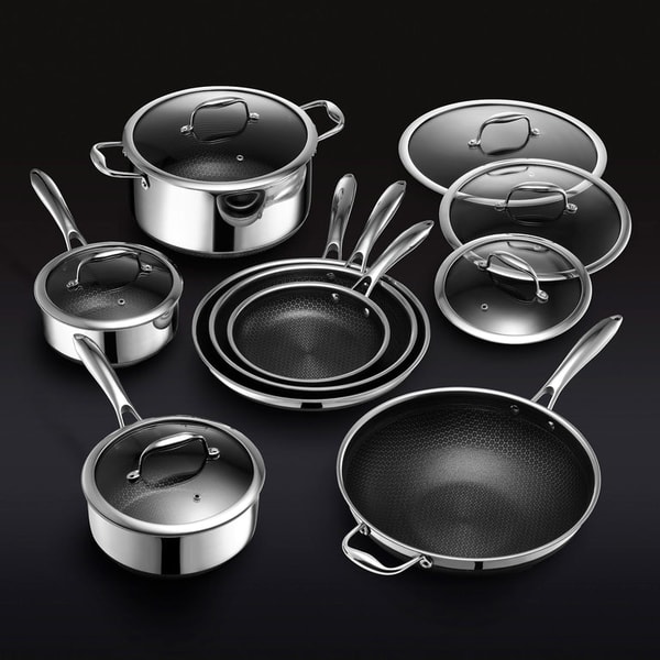 HexClad 13 pc HexClad Hybrid Cookware Set w/ Lids Reviews