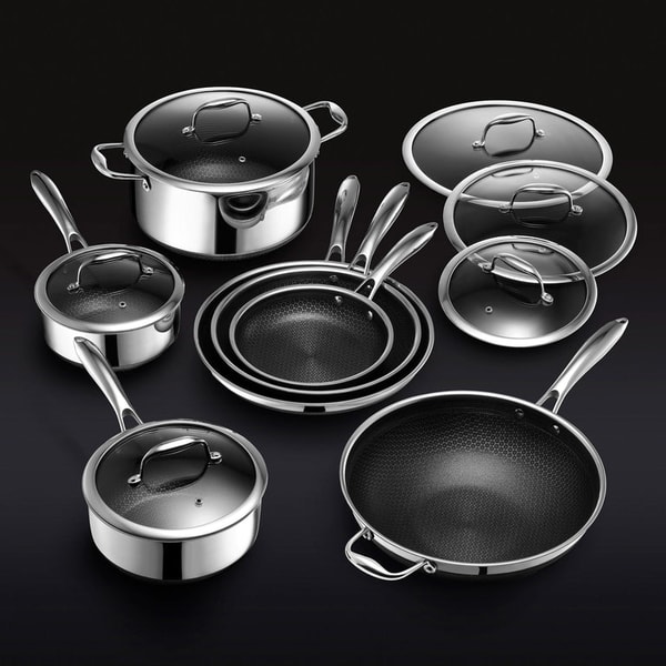 HexClad 13 pc HexClad Hybrid Cookware Set w/ Lids Reviews