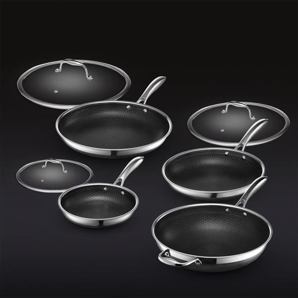 HexClad 7 pc HexClad Hybrid Cookware Set w/ Lids & Wok Reviews