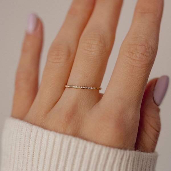 Hey Happiness Slim Gemstone Band Ring Gold Review
