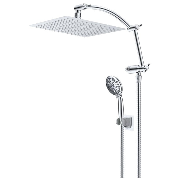 Hibbent 10'' All Metal Rain Shower Head Combo with Handheld Showerhead Adjustable Extension Arm Review