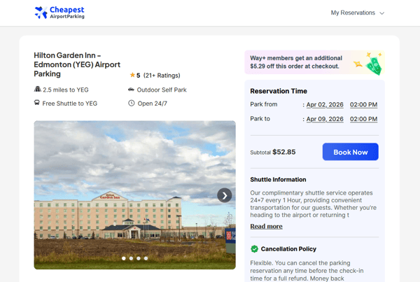 Cheapest Airport Parking Hilton Garden Inn Edmonton Airport Parking Review