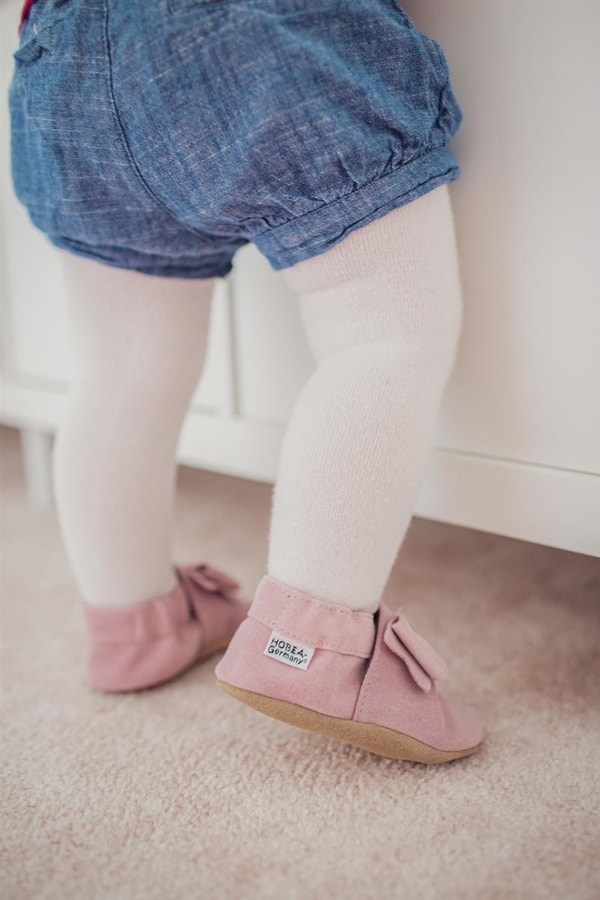 HOBEA Krabbelschuhe Schleife altrosa Krabbelsohle Bewertungen