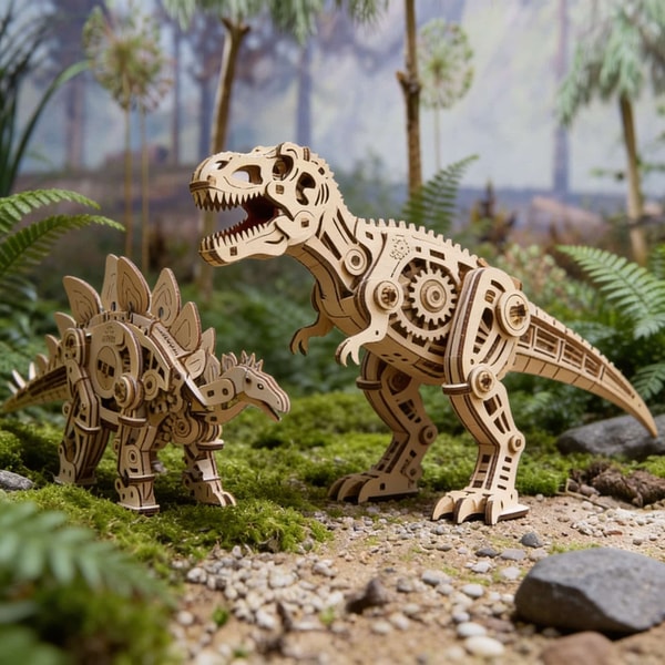 Holzzauberei Ugears Stegosaurus + Tyrannosaurus Rex Review