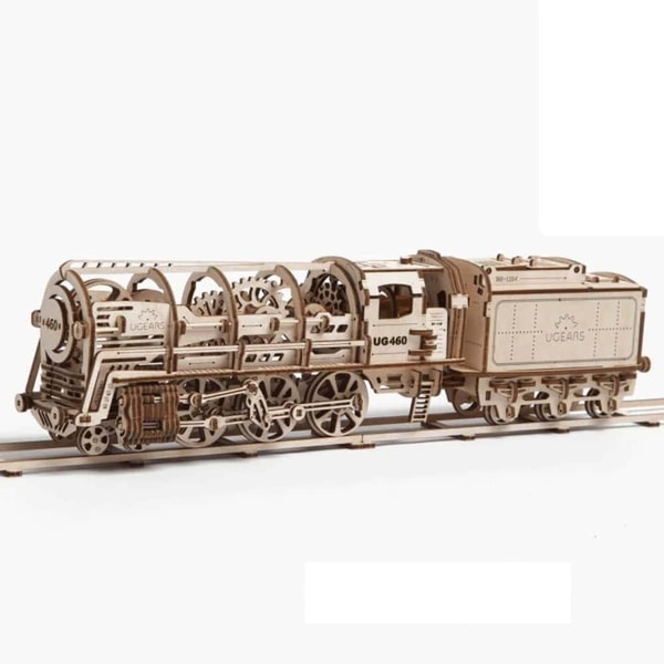 Holzzauberei Ugears Dampflokomotive mit Tender + Gleise mit Bahn&uuml;bergang Review