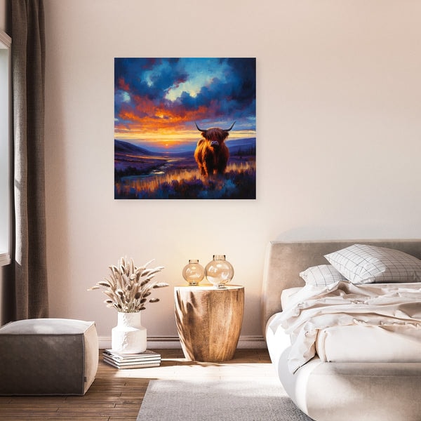 Home Art Haven Twilight Highland Cow Canvas Review