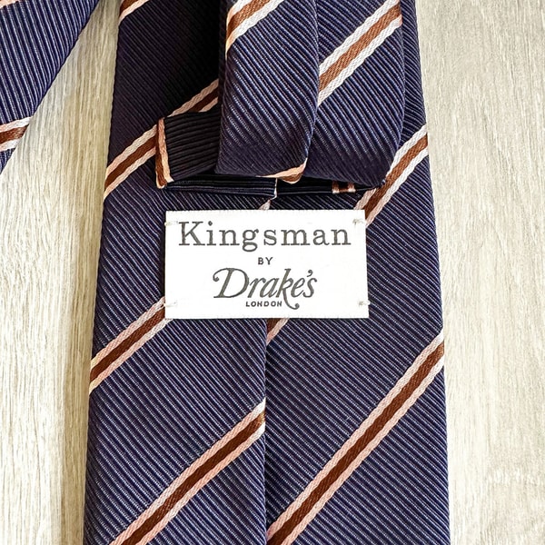 House of Huntington Drake's X Kingsman Eggsy Harry Navy Blue Pink Repp Tie Review
