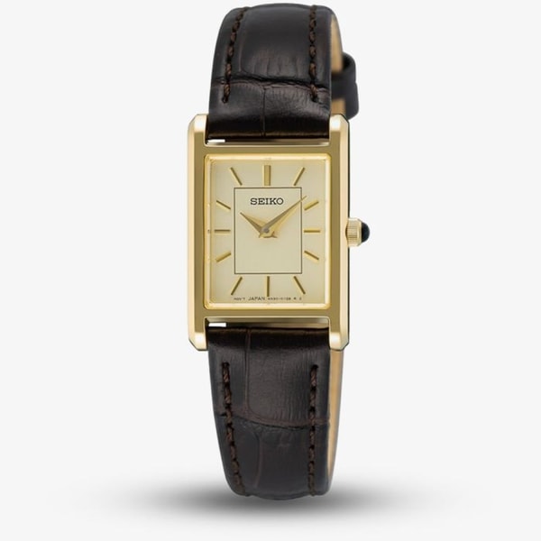 House of Watches Seiko Ladies Classic Dress Gold Dial Brown Leather Strap Watch SWR110P1 Review
