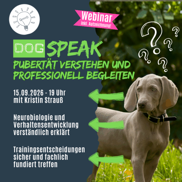 Hundeschulkonzepte DogSPEAK-Webinar "Pubert&auml;t verstehen und professionell begleiten" Bewertung