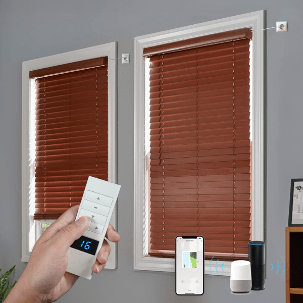 iHomeBlinds Motorized Wood Blinds 2 Inch Real Wood Slats Review