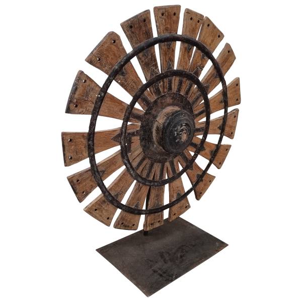 Indoortrend Dekoobjekt Vintage Massiv Holz Skulptur auf Metallst&auml;nder Art Design Rustikal Bewertung