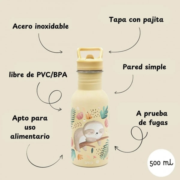 Infantdeco Botella de Acero Inoxidable Rese&ntilde;a