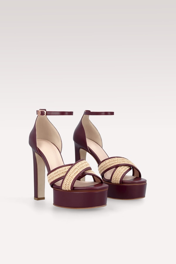INGILIZ PATTY RAFFIA AND BORDEAUX PLATFORM SANDALS Review