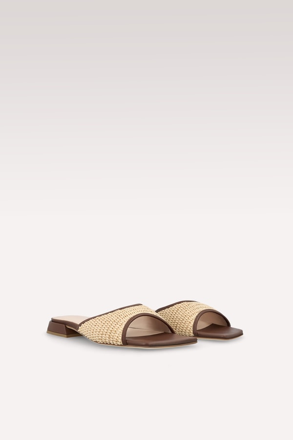 INGILIZ REYA CHOCOLATE BROWN LEATHER AND RAFFIA MULE Review
