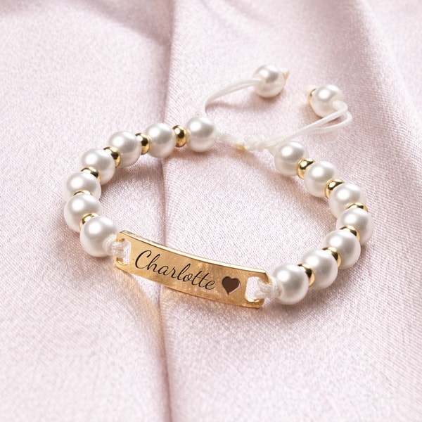 Insgifts Personalized Handmade Braided Cord Baby Name Pearl Bracelet Review