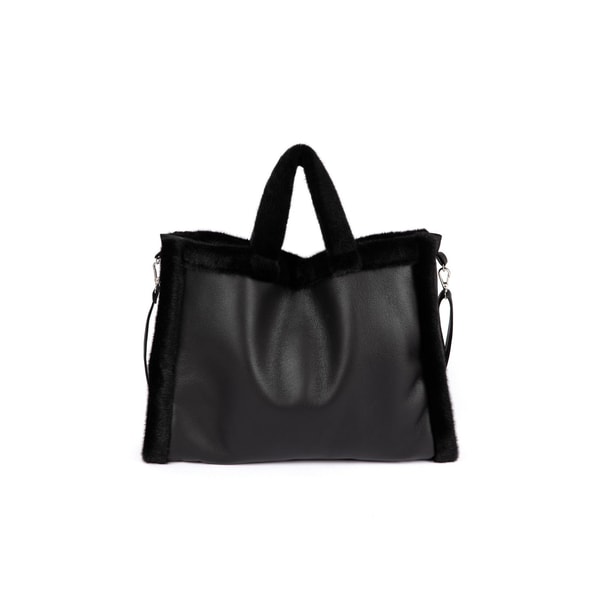 Issy London Zoe Vegan Leather and Faux Fur Lined Tote Bag Black Review